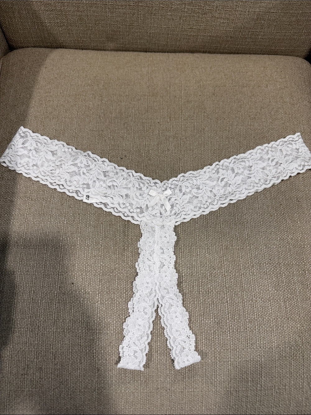 NEW Hanky Panky Crotchless After Midnight White Thong Sexy Panties Plus Size